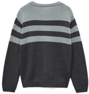 Mango Kids gestreepte trui grijs Jongens Katoen Ronde hals Streep 128