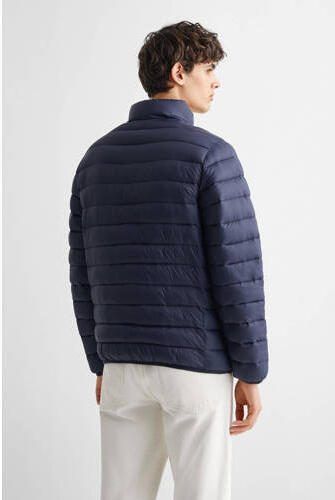 Mango Kids gewatteerde tussenjas donkerblauw Jongens Polyamide Opstaande kraag 158(XXS) - Foto 3