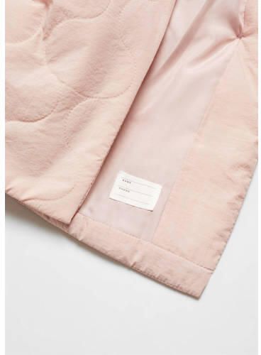 Mango Kids gewatteerde tussenjas lichtroze Meisjes Polyamide Capuchon Effen 104