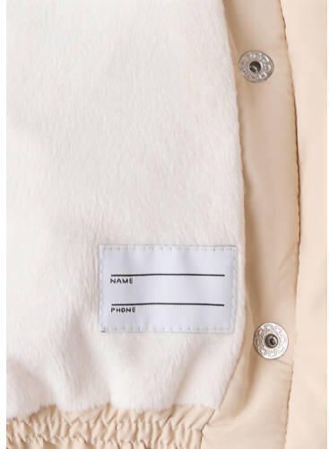 Mango Kids gewatteerde winterjas beige Meisjes Polyester Capuchon Effen - Foto 2