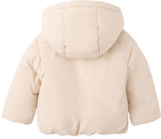 Mango Kids gewatteerde winterjas beige Meisjes Polyester Capuchon Effen - Foto 3