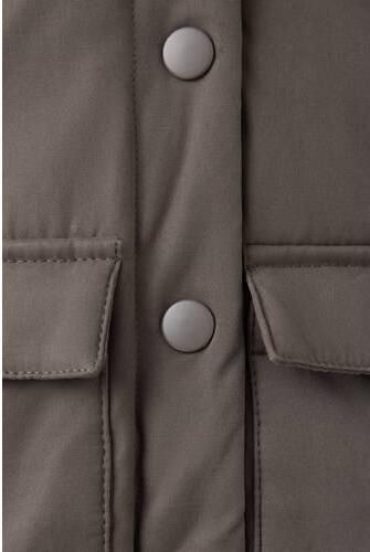 Mango Kids gewatteerde winterjas grijs Meisjes Polyester Capuchon Effen - Foto 2
