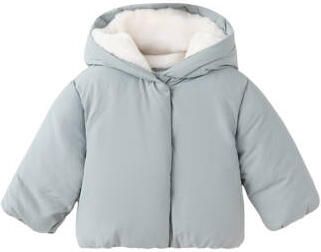 Mango Kids gewatteerde winterjas groen Meisjes Polyester Capuchon Effen
