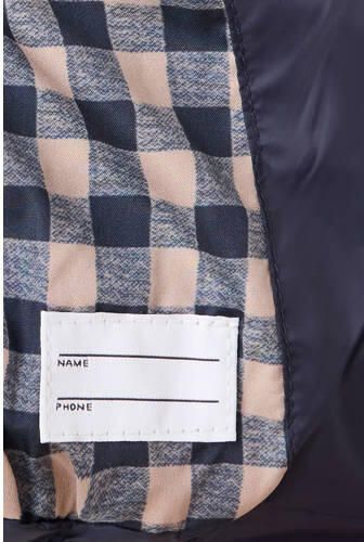 Mango Kids gewatteerde winterjas marineblauw Jongens Polyamide Capuchon - Foto 2