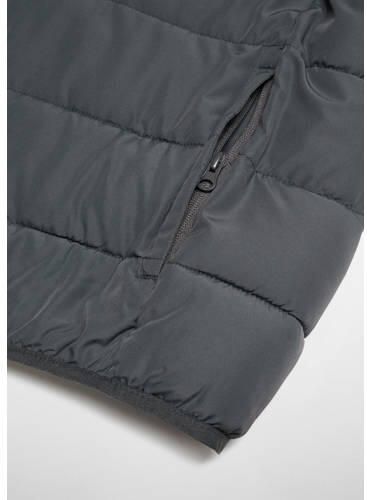 Mango Kids gewatteerde zomerjas antraciet Grijs Jongens Polyester Capuchon 158(XXS) - Foto 2