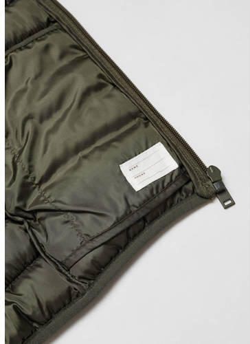 Mango Kids gewatteerde zomerjas kaki Groen Jongens Polyamide Opstaande kraag 122 - Foto 2