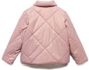 Mango Kids gewatteerde zomerjas poeder roze Meisjes Polyamide Klassieke kraag 116