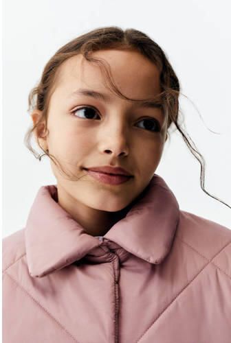 Mango Kids gewatteerde zomerjas poeder roze Meisjes Polyamide Klassieke kraag 116 - Foto 2