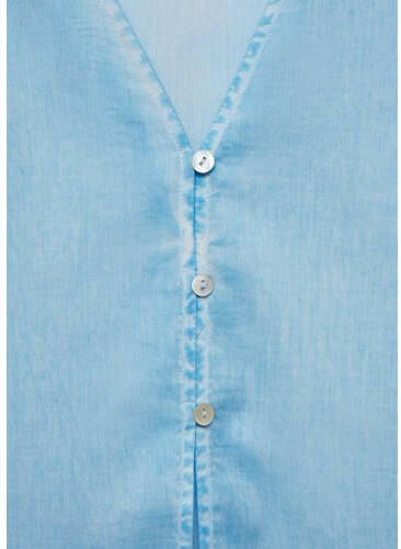 Mango Kids gilet lichtblauw Meisjes Katoen V-hals Effen 152(XXS)