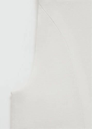 Mango Kids gilet naturel wit Meisjes Katoen V-hals Effen 152(XXS)