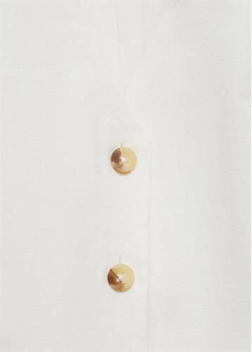 Mango Kids gilet naturel wit Meisjes Katoen V-hals Effen 152(XXS) - Foto 2