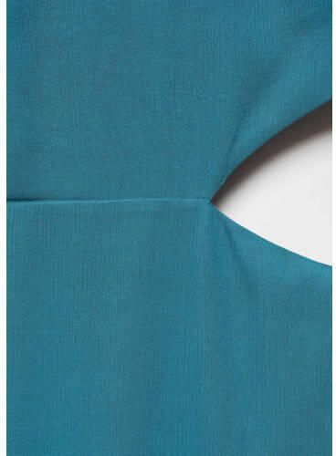 Mango Kids halter maxi jurk turquoise Blauw Effen 152(XXS)