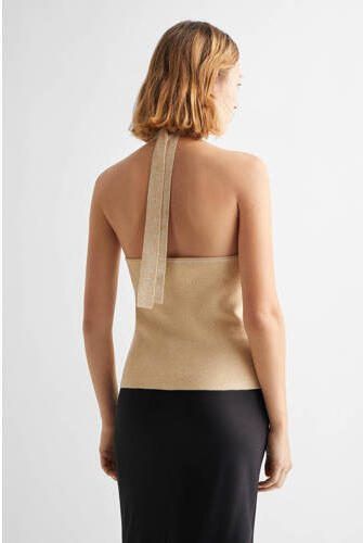 Mango Kids haltertop lichtbruin Effen 152(XXS) | Top van - Foto 3