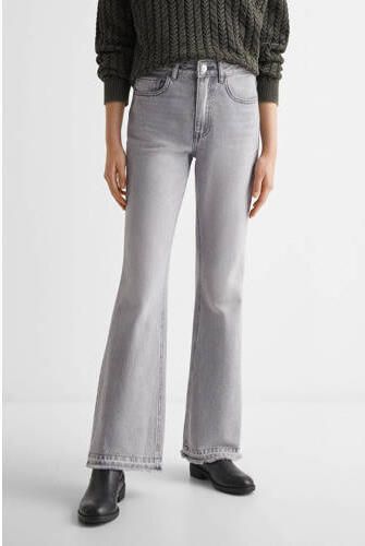 Mango Kids high waist flared jeans grey denim Grijs Effen 158(XS)
