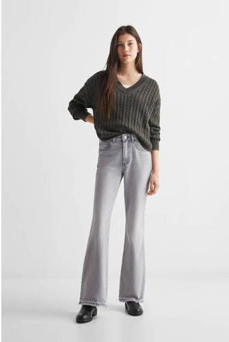 Mango Kids high waist flared jeans grey denim Grijs Effen 158(XS) - Foto 3