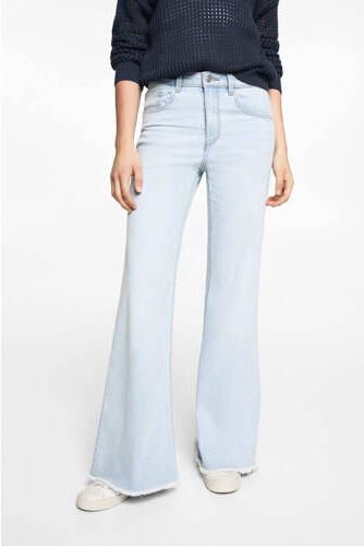 Mango Kids high waist flared jeans light blue denim Blauw Effen 152(XXS)