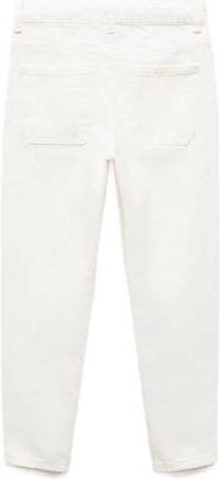 Mango Kids high waist mom jeans wit Meisjes Denim Effen 134 - Foto 2