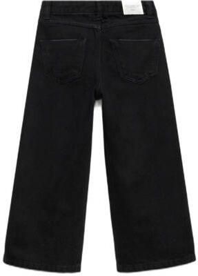Mango Kids high waist wide leg jeans zwart Meisjes Katoen Effen 122 - Foto 3