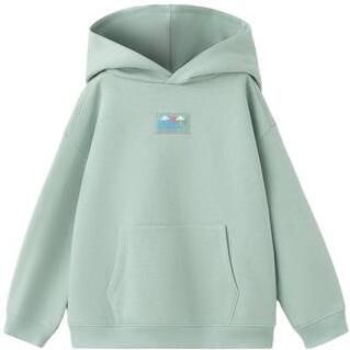 Mango Kids hoodie met backprint groen Sweater Backprint