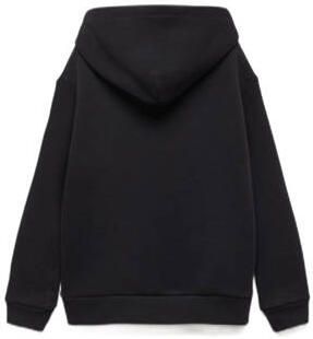 Mango Kids hoodie met printopdruk zwart Sweater Printopdruk 116