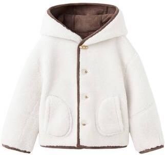 Mango Kids jas bruin wit Jongens Polyester Capuchon Effen - Foto 3