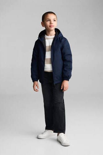 Mango Kids jas donkerblauw Jongens Polyester Capuchon Effen 116 - Foto 3