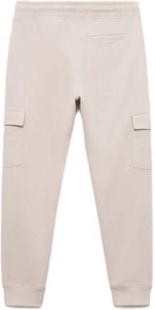 Mango Kids joggingbroek lichtzand Zwart Jongens Sweat Effen 116