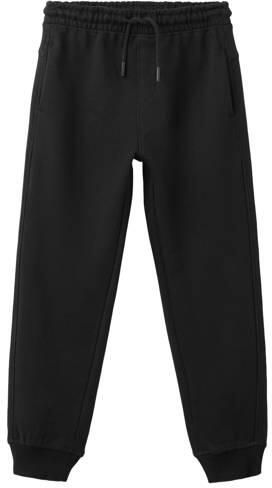 Mango Kids joggingbroek zwart Jongens Katoen Effen