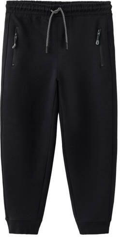 Mango Kids joggingbroek zwart Jongens Katoen Effen - Foto 3