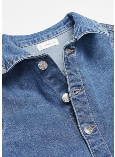 Mango Kids jumpsuit medium blue denim Blauw Effen 122 - Foto 2