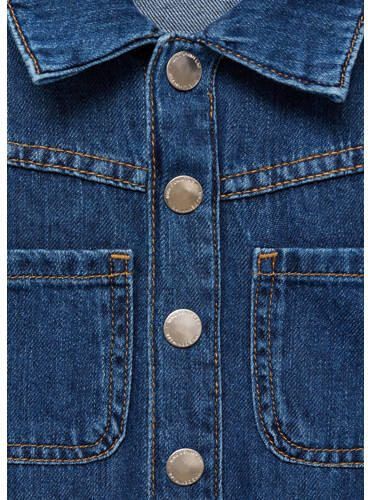 Mango Kids jumpsuit medium blue denim Blauw Effen 116 - Foto 2