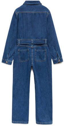 Mango Kids jumpsuit medium blue denim Blauw Effen 116 - Foto 3