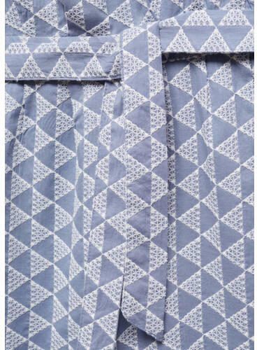 Mango Kids jumpsuit met all over print blauw Meisjes Katoen Ronde hals 116 - Foto 2