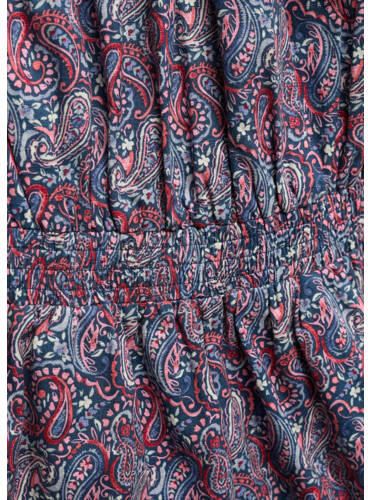 Mango Kids jumpsuit met all over print donkerblauw paars Meisjes Katoen One shoulder 116 - Foto 2