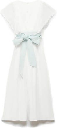 Mango Kids jumpsuit wit Meisjes Viscose Ronde hals Effen 128 - Foto 1
