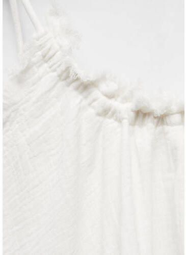 Mango Kids jurk naturel wit Meisjes Katoen Ronde hals Effen 152(XXS)
