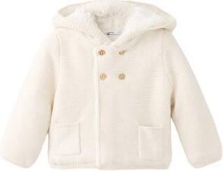 Mango Kids katoenen gebreid vest beige Effen