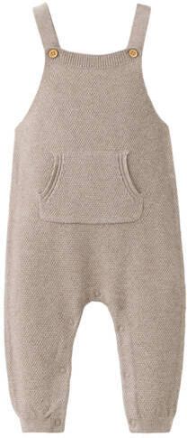 Mango Kids katoenen gebreide boxpak beige Effen