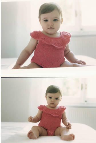 Mango Kids katoenen gehaakte romper met ruches roze Effen - Foto 2
