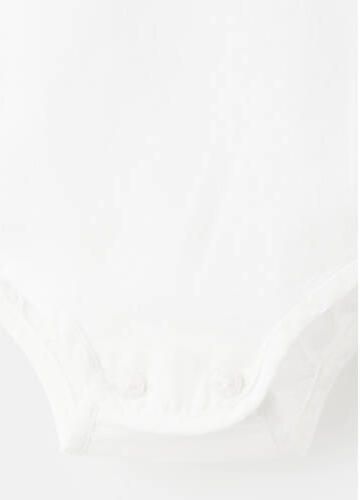 Mango Kids katoenen romper met ruches wit Effen - Foto 2