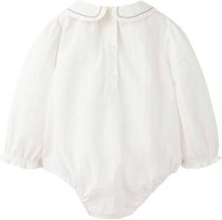 Mango Kids katoenen romper naturel wit Effen - Foto 2