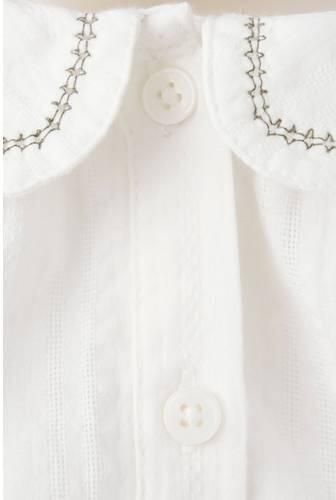 Mango Kids katoenen romper naturel wit Effen