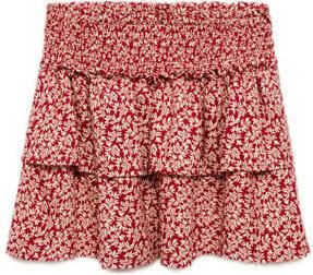 Mango Kids korte rok rood Meisjes Viscose All over print 128