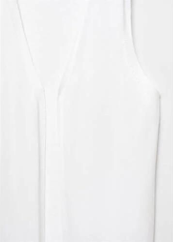 Mango Kids lang fijngebreid gilet Wit Meisjes Katoen V-hals Effen 152(XXS) - Foto 2
