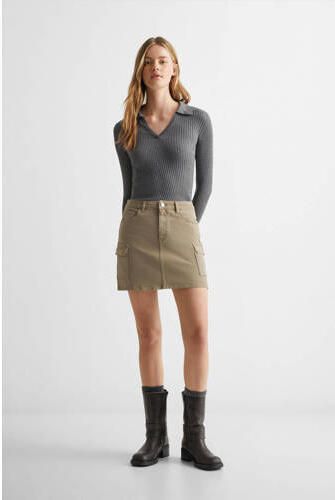 Mango Kids longsleeve antraciet Grijs Meisjes Viscose V-hals Effen 152(XXS) - Foto 2