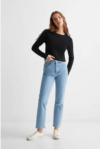 Mango Kids longsleeve zwart Meisjes Viscose Ronde hals Effen 152(XXS)