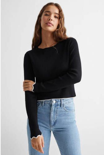 Mango Kids longsleeve zwart Meisjes Viscose Ronde hals Effen 152(XXS) - Foto 2