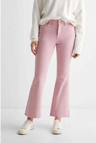 Mango Kids low waist flared jeans lichtroze Meisjes Stretchdenim Effen 152(XXS) - Foto 3