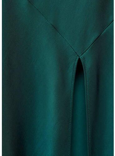Mango Kids maxi jurk blauw Meisjes Viscose V-hals Effen 152(XXS)