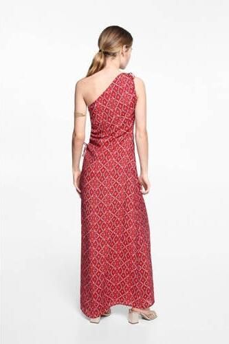 Mango Kids maxi jurk met all over print Meisjes Polyester One shoulder 152(XXS) - Foto 3